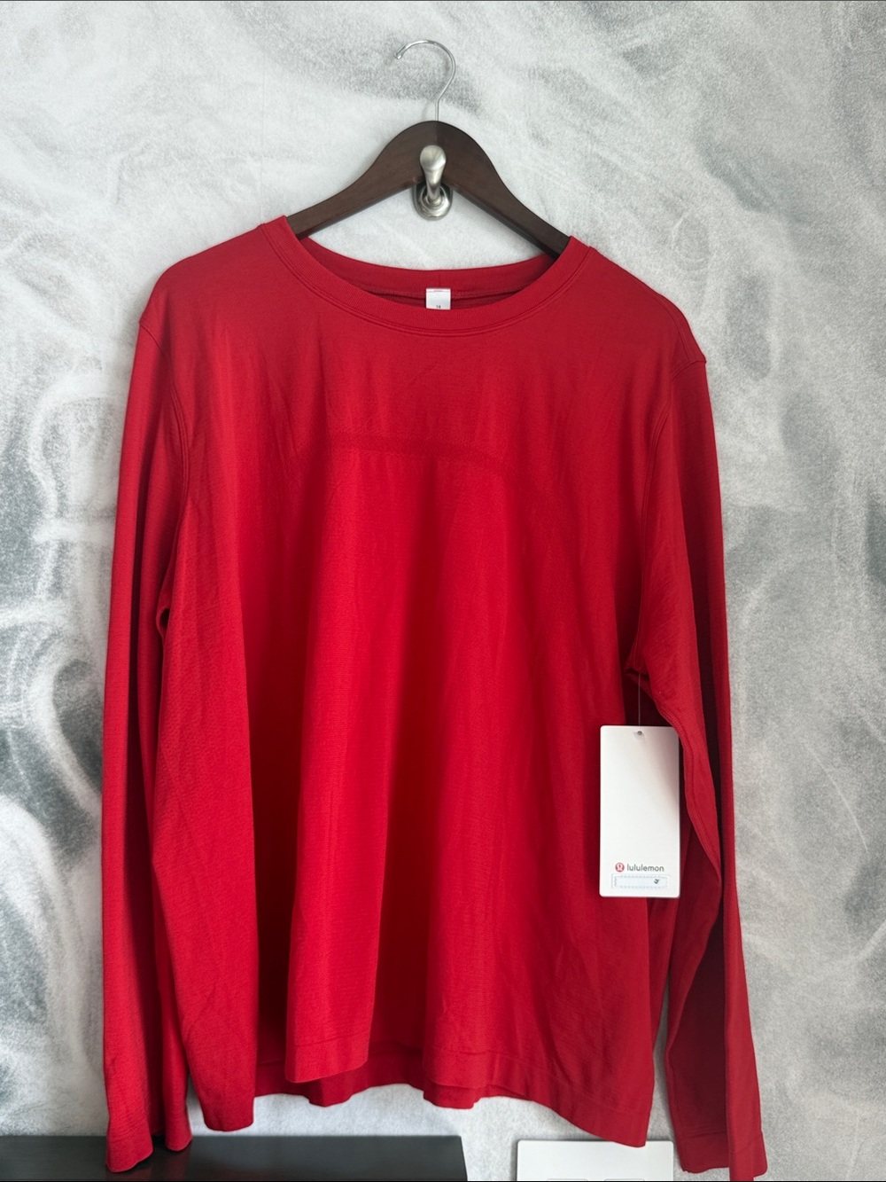 Lululemon Swiftly Relaxed Long Sleeve Oxford Red Size 14 NWT Running Shirt ❤️